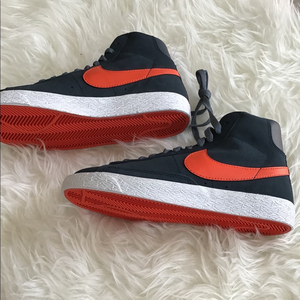 Nike Blazer Mid Vintage Blue and Orange Shoes